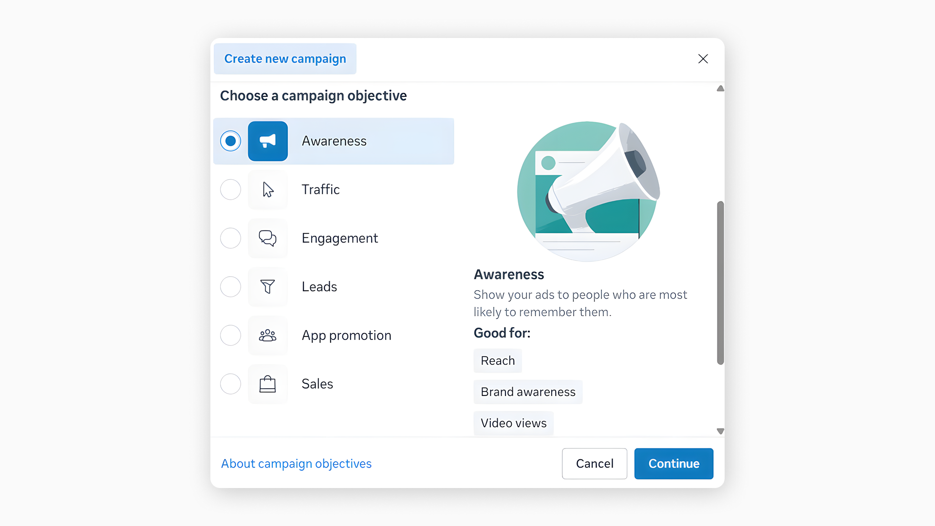Ads Manager | Campaign Objective