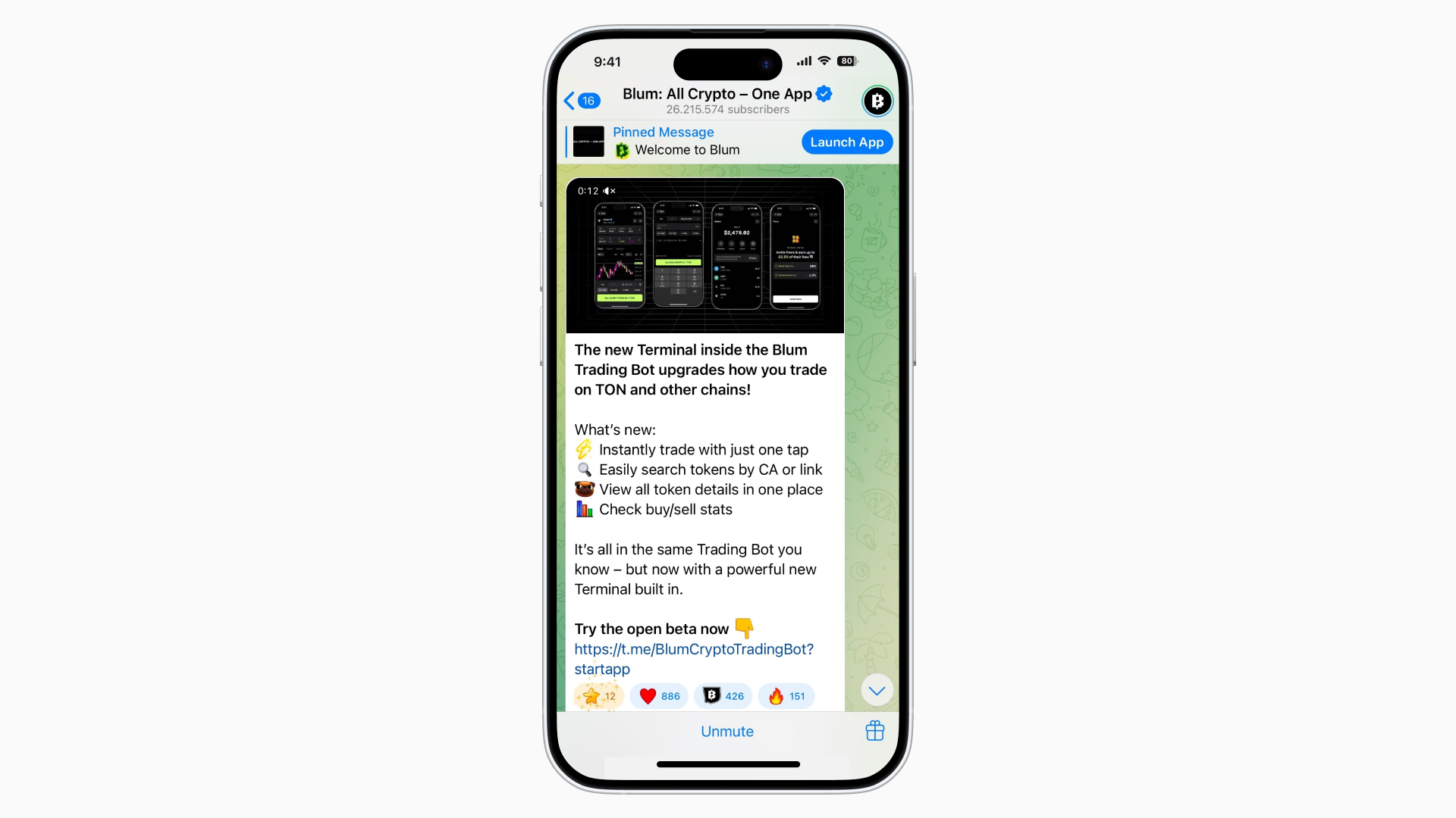 Blum's Telegram channel