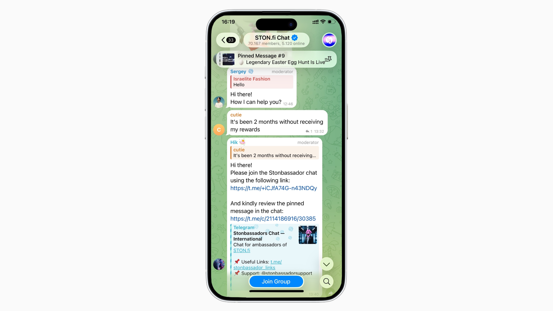 STON.fi. Chat on Telegram