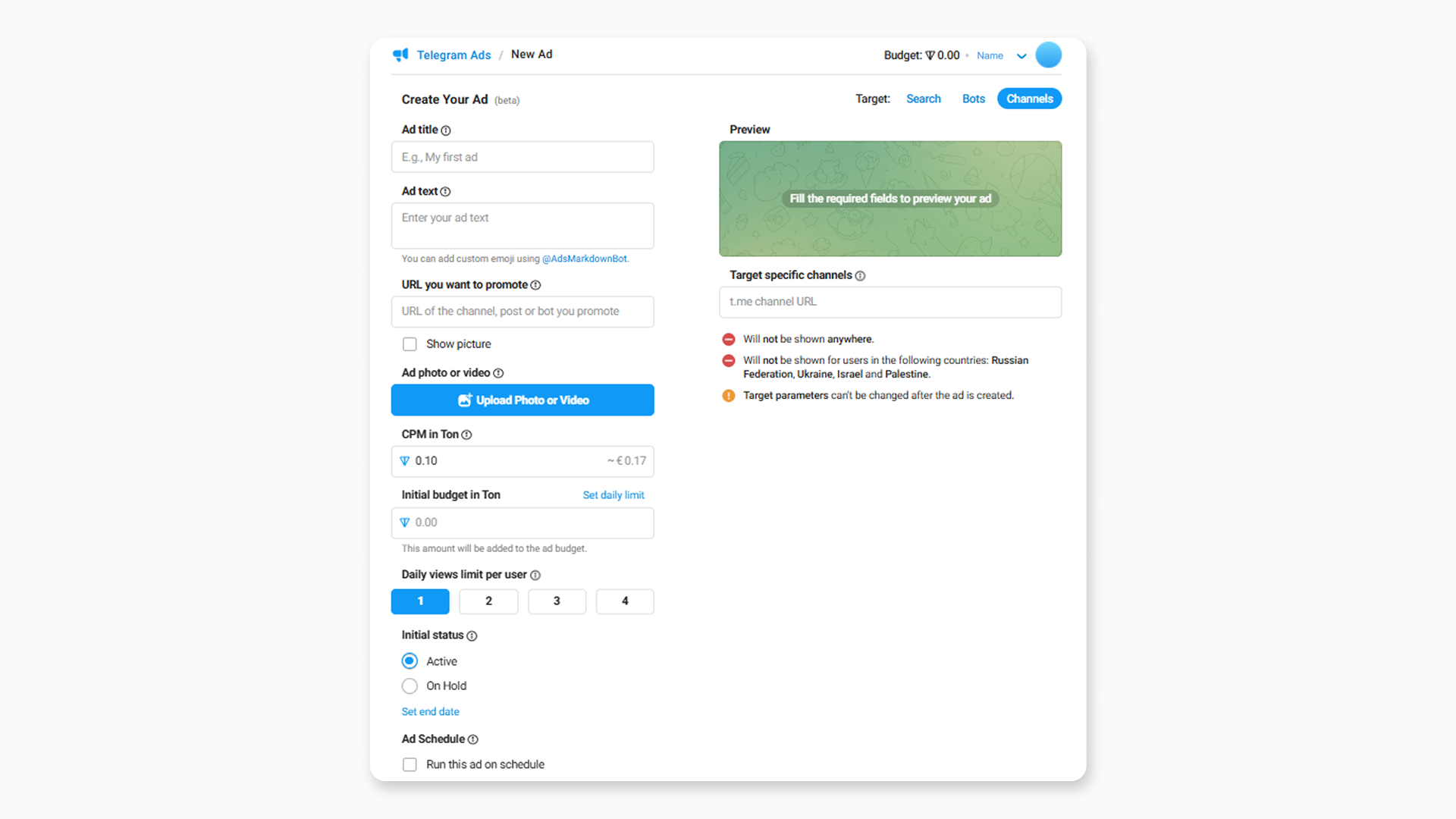 Telegram Ads Ton Account