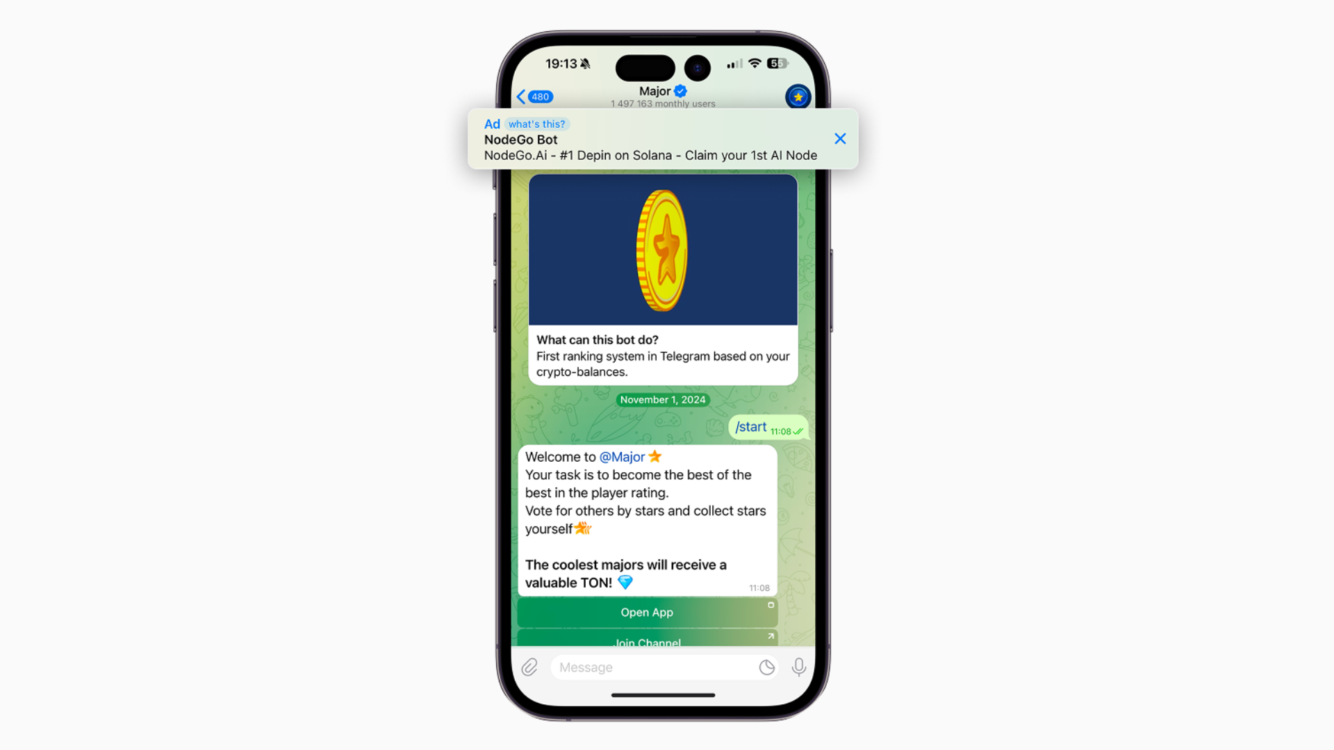 Telegram ad in a bot