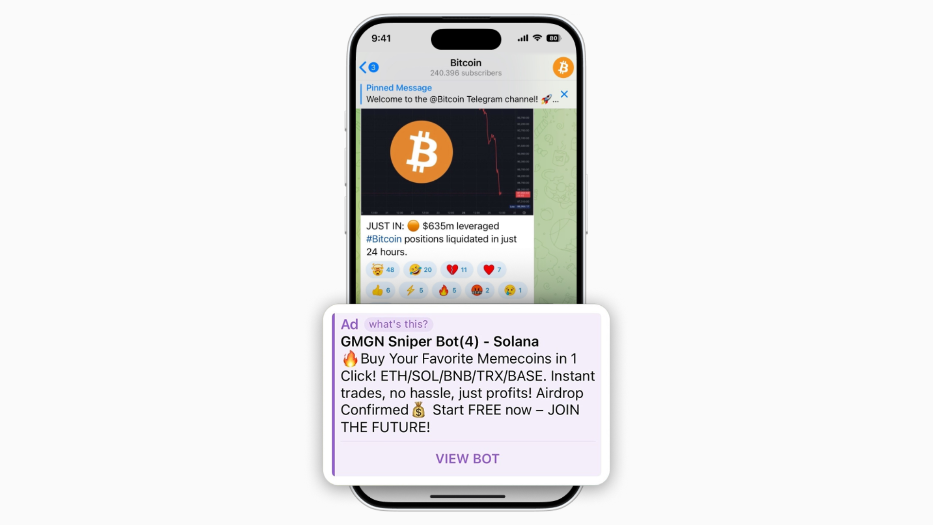 Telegram ads example