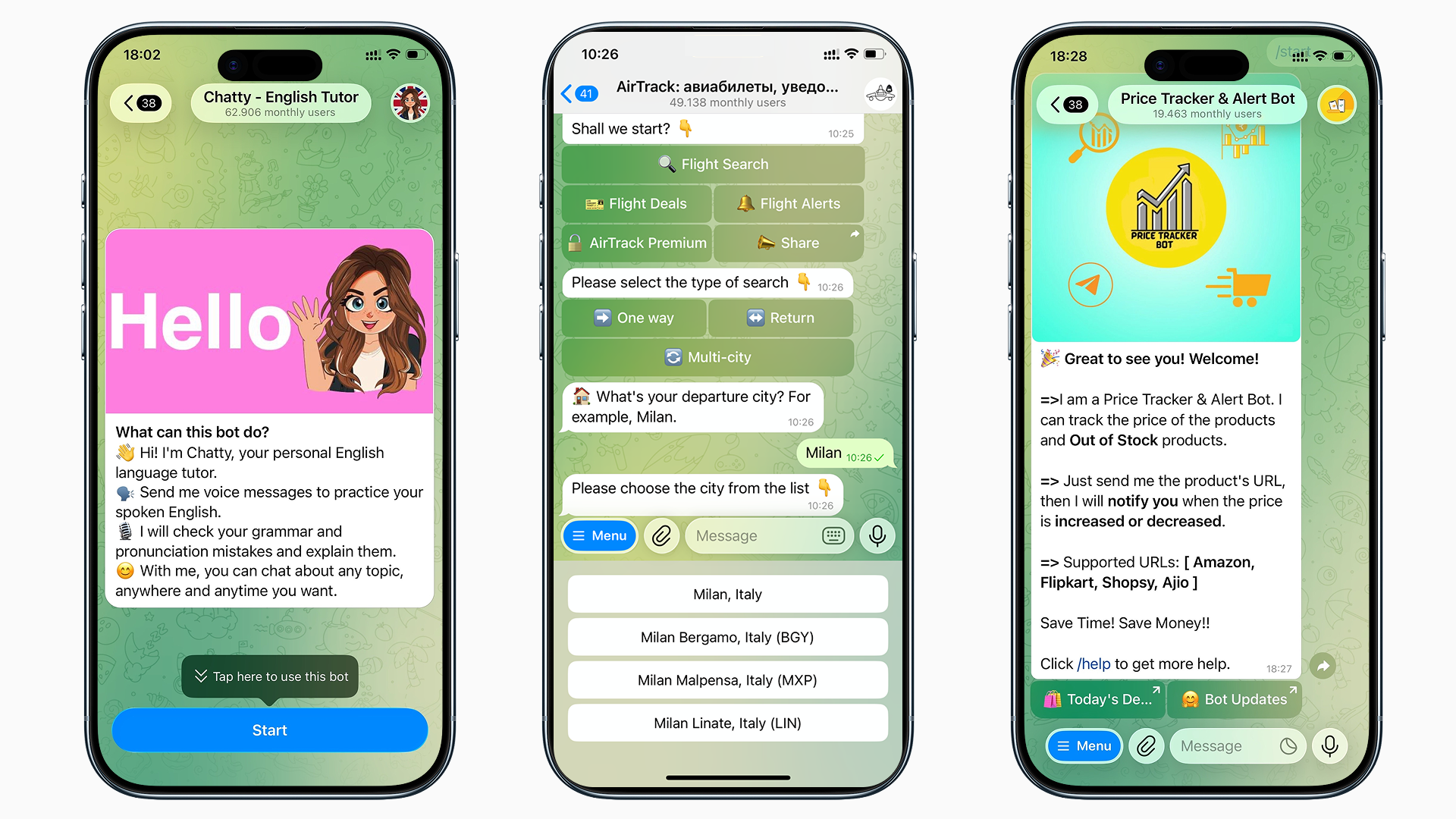 Telegram chatbots