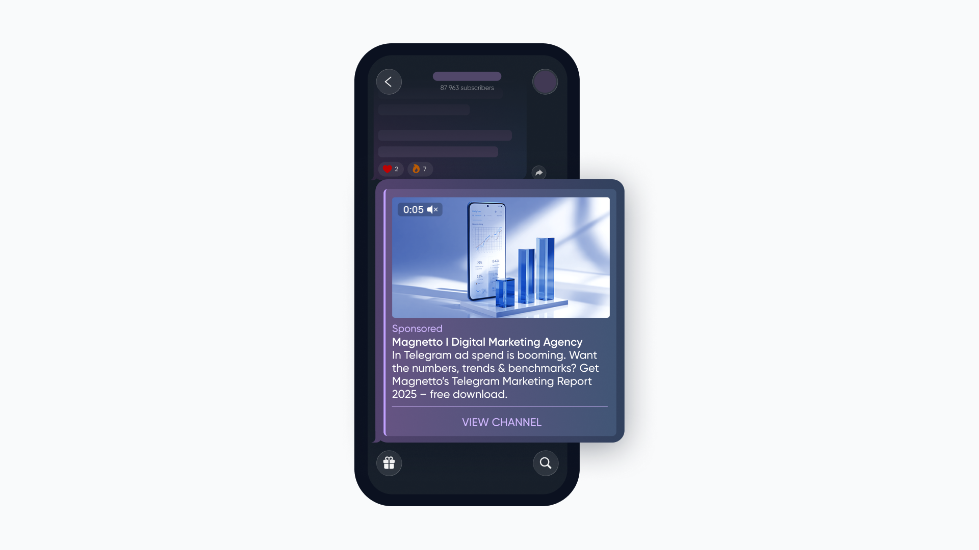 Telegram video ads