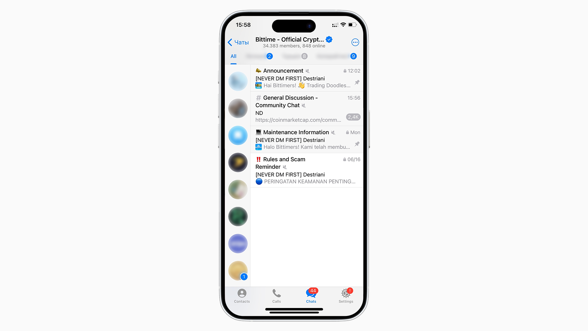 Topics in a telegram channel