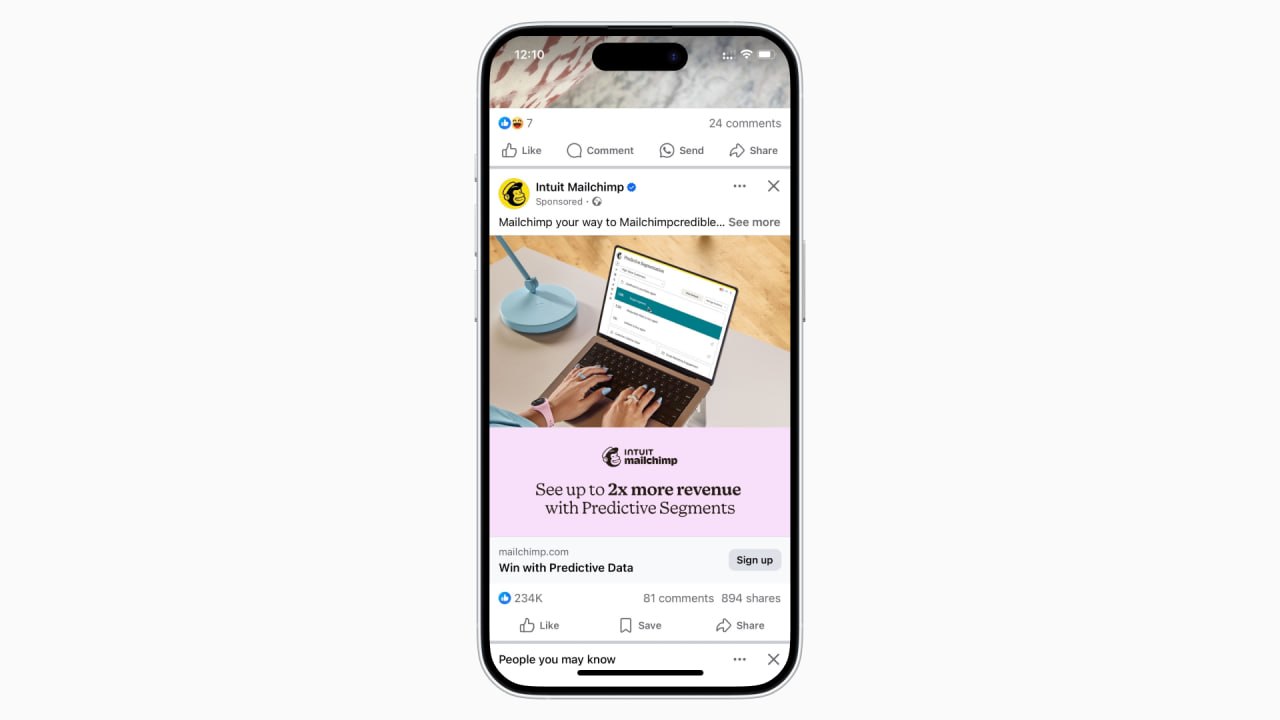 Facebook ad in a feed