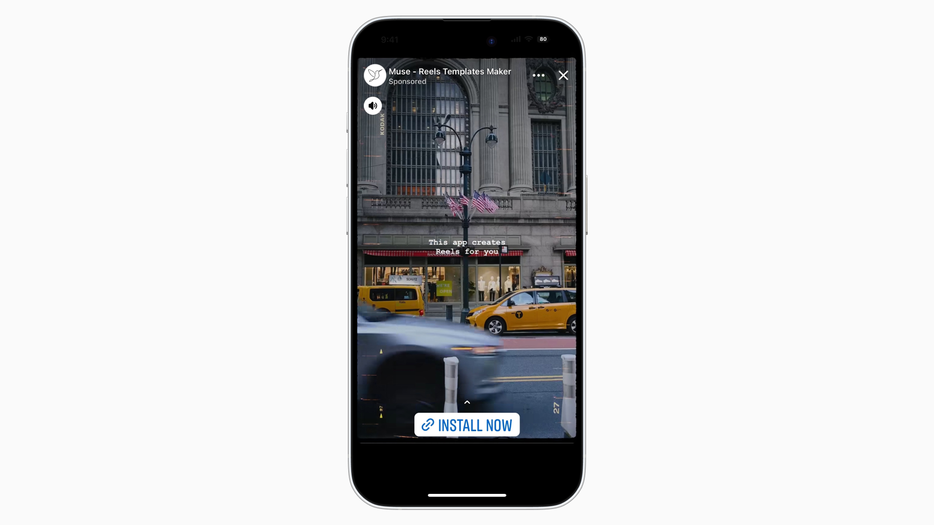 A Facebook ad in stories