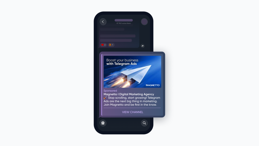 Telegram media ads
